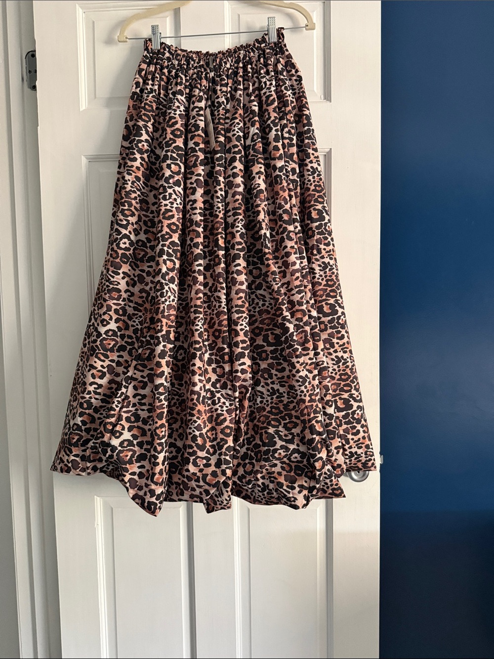 Anthropologie Leopard Print Circle Skirt in Pink and Brown